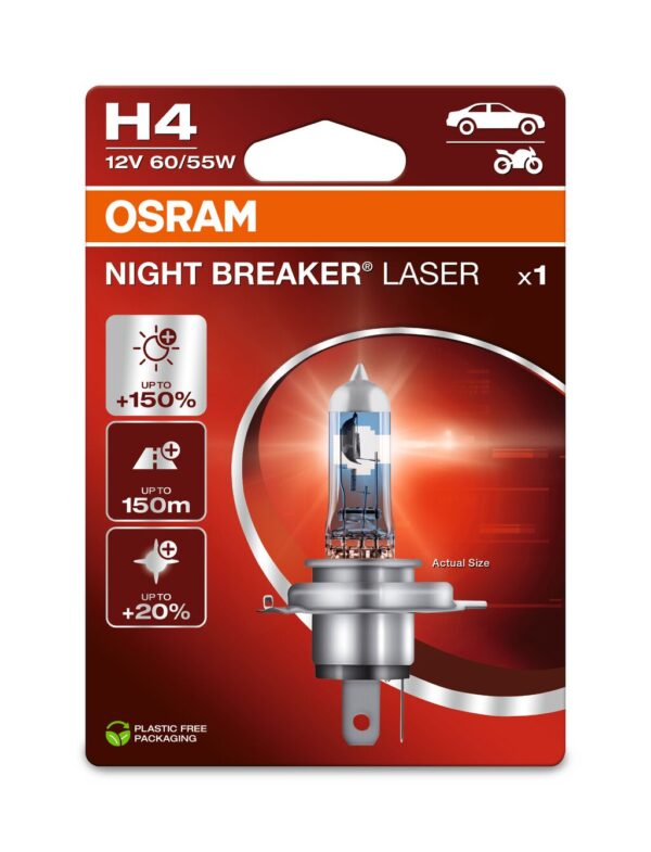 OSRAM ÖÖPURKE LASER 64193NL-1BL H4 P43t 12V 60/55W