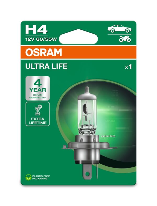 OSRAM ULTRALIFE 64193ULT-1BL H4 P43t 12V 60/55W
