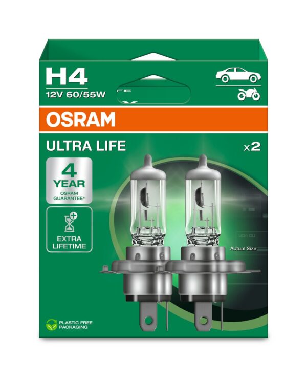 OSRAM ULTRALIFE 64193ULT-2HB H4 P43t 12V 60/55W
