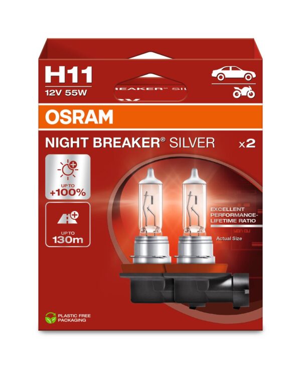 OSRAM ÖÖPURKE SILVER 64211NBS-2HB H11 PGJ19-2 12V 55W