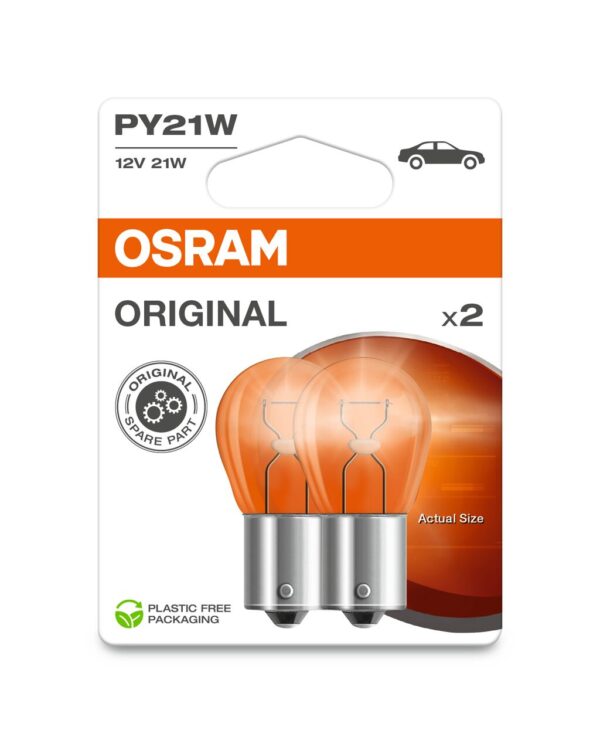 OSRAM ORIGINAL 7507-2BL PY21W BAU15s 12V 21W