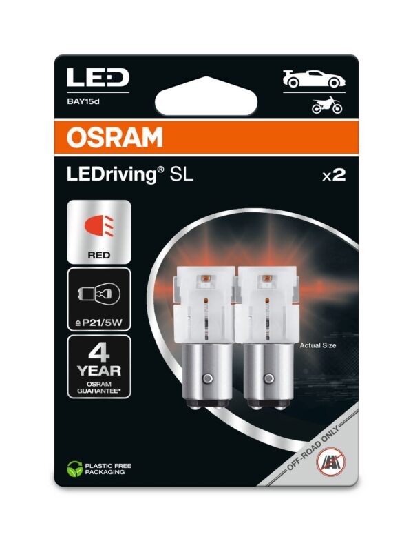 OSRAM LEDrivin SL 7528DRP-2BL ~P21/5W BAY15d 12V 1,4W