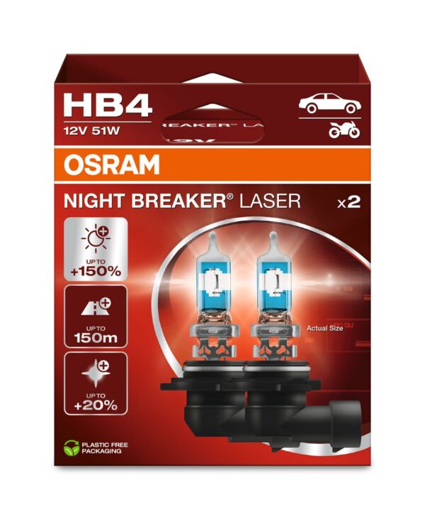 OSRAM NIGHT BREAKER LASER 9006NL-2HB HB4 P22d 12V 51W