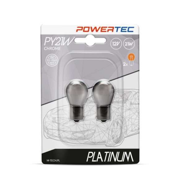 ptzch36-02b Powertec Platinum BAU15s PY21W S25 21W 12V CHROME blister