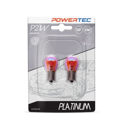 ptzrb19-02b Powertec Platinum BA15s P21W S25 21W 12V RAINBOW blister