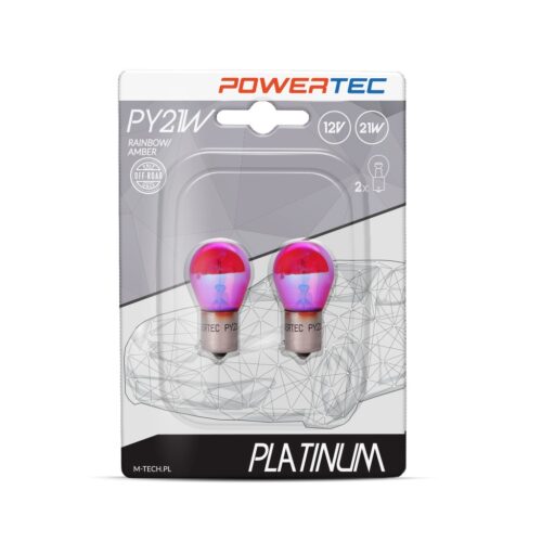 ptzrb36-02b Powertec Platinum BAU15s PY21W S25 21W 12V RAINBOW blister