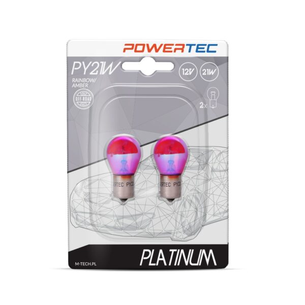 ptzrb36-02b Powertec Platinum BAU15s PY21W S25 21W 12V RAINBOW blister