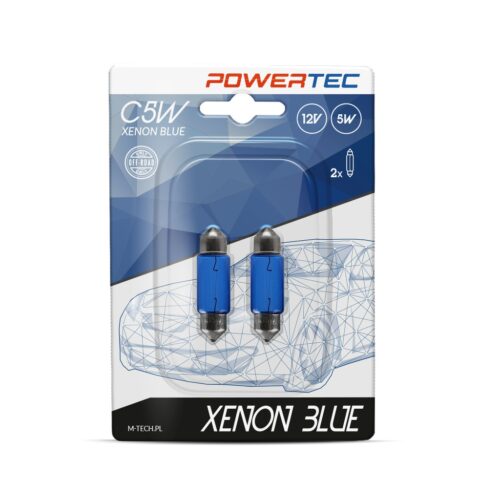 ptzxb33-02b Powertec Xenon Blue C5W 36mm SV8,5-8 5W SININE blister