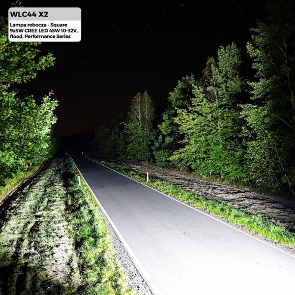 wlc44_05 Töövalgusti – jõudlusseeria – CREE Square 9x5W 45W, 10-32V üleujutus