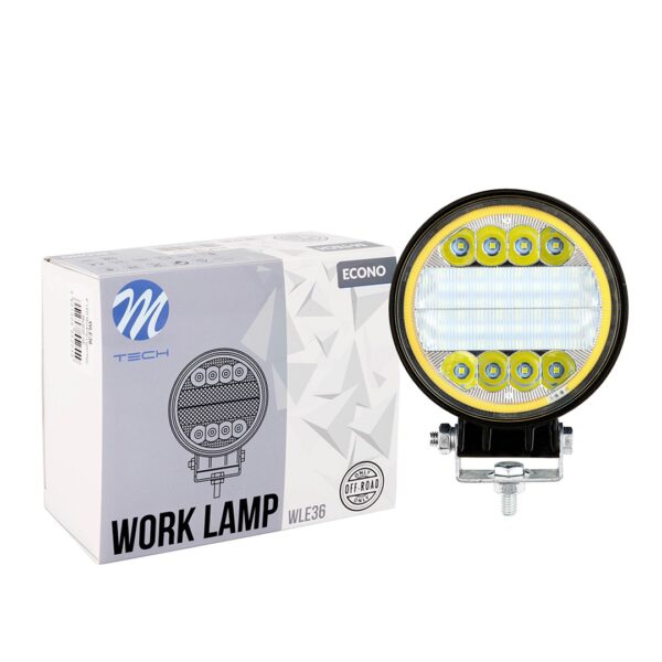 wle36_01 Töölamp M-TECH ECONO 4" 38xSMD3030 + Halo - ümmargune 38W 10-30V koht