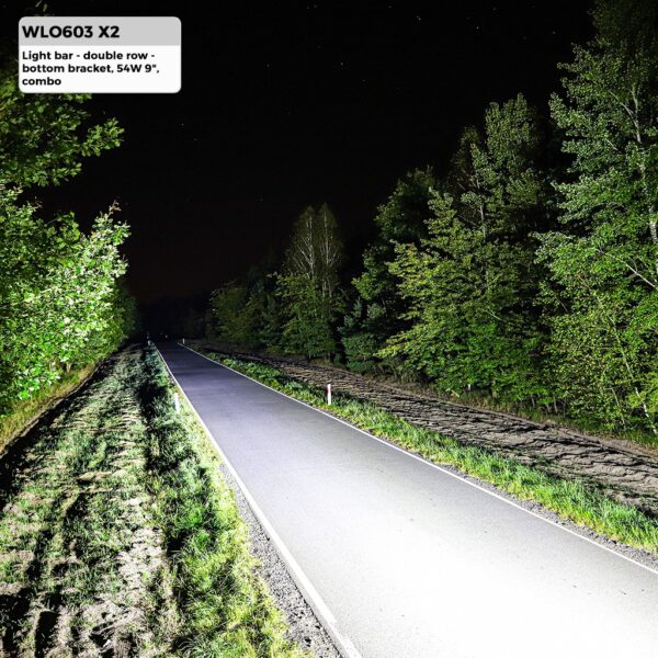 wlo603_4 Valgusriba – topeltrida – alumine klamber, 54W 9-tolline kombineeritud