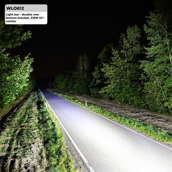 wlo612_02 Valgusriba – topeltrida – alumine kronstein, 216 W 33 tolli kombineeritud