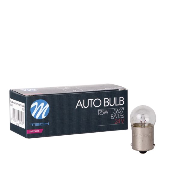 z930_01 M-TECH pirn BA15s R5W G18 24V/5W CLEAR