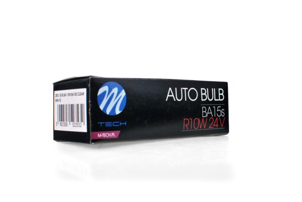 z931_3 M-TECH pirn BA15s G18 24V/10W CLEAR
