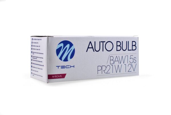 M-TECH pirn PR21W BAW15s 12V 21W PUNANE