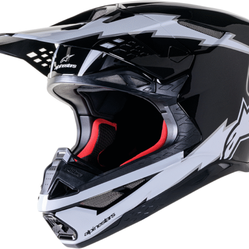 Alpinestars Supertech M10 Ampress krossikiiver – Must / Valge Alpinestars Supertech M10 Ampress krossikiiver – Must / Valge