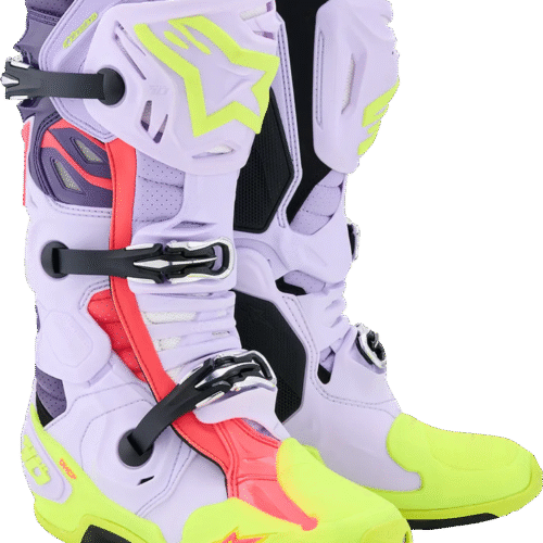 Alpinestars Tech 10 Supervented 'Alpinestars Tech 10 Supervented krossisaapad – Lilla / Neoonkollane