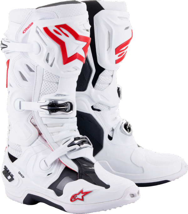 34102791 Alpinestars Tech 10 Supervented krossisaapad – Valge / Punane