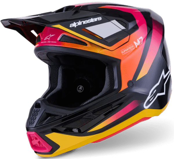 Alpinestars SM7 Rise Alpinestars SM7 Rise krossikiiver – Must / Kollane / Roosa