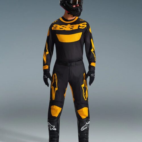 Alpinestars Racer Riway mustkollane Motokrossiriided Alpinestars Racer Riway must/kollane