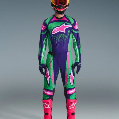 Alpinestars Techstar Nomur lilla Motokrossiriided Alpinestars Techstar Nomur lilla/roheline