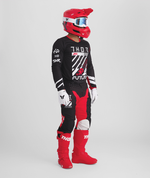 THOR Sportmode Futura mustpunane Motokrossiriided THOR Sportmode Futura must/punane