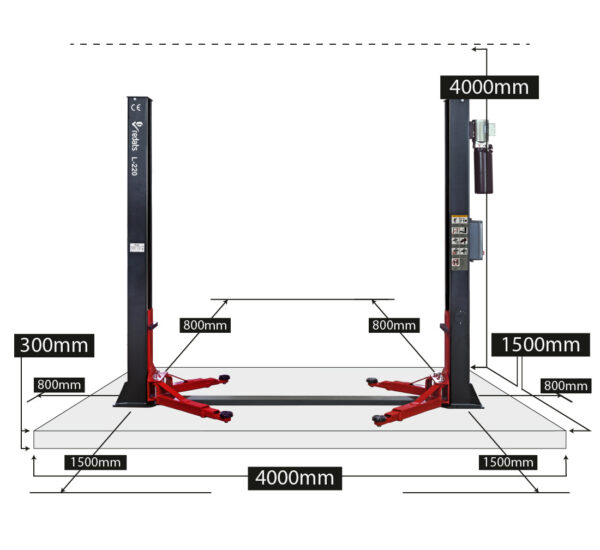 Automaatne kahe posti tõstuk 4T REDATS L-220
