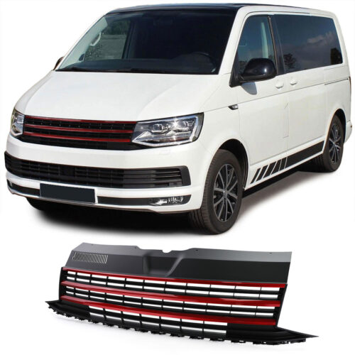 Must sportlik esivõre punaste triipudega VW T6 2016-2020